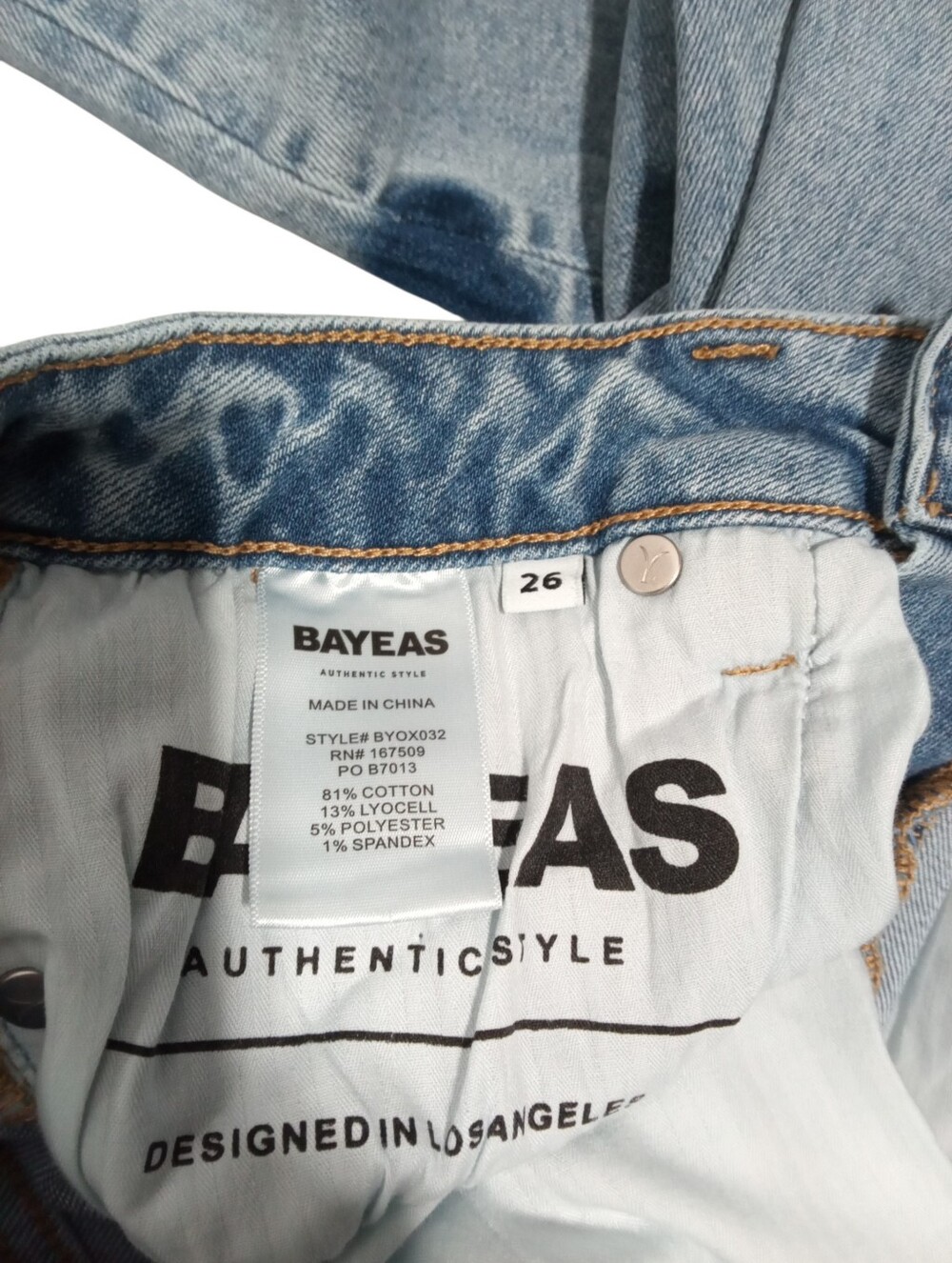 NEW BAYEAS Rosalind Heart Detail High Rise Barrel Jeans Women’s Size 26 - Picture 3 of 7
